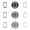 Set of simple icons on a theme phone Royalty Free Stock Photo