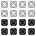 Simple vector icons. Flat illustration on a theme power socket Royalty Free Stock Photo