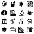 Set of simple icons on a theme School, study, education, student, vector, design, collection