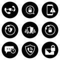 Set of simple icon on a theme secure connection, vector, design, collection, flat, sign, symbol,element, object, illustration,