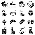 Set of simple icons on a theme Sweets, drinks, food Royalty Free Stock Photo
