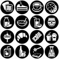 Set of simple icons on a theme Sweets, drinks, food, vector, design, collection, flat, sign, symbol,element, object, illustration Royalty Free Stock Photo