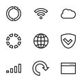 Simple vector icons. Flat illustration on a theme internet, communication Royalty Free Stock Photo