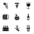 Simple vector icons. Flat illustration on a theme alcoholic drink, storage, drink Royalty Free Stock Photo