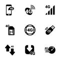 Set of simple icons on a theme Wireless connection, vector, design, collection, flat, sign, symbol,element, object, illustration,