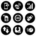 Set of simple icons on a theme Wireless connection, vector, design, collection, flat, sign, symbol,element, object, illustration,