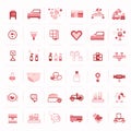 Set of simple icons for transportation and delivery. Modern color signs for websites, mobile apps and concepts