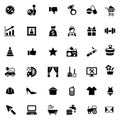 Set of 36 simple icons for web site or shop Royalty Free Stock Photo