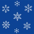 Set of Simple light snowflake symbol design Royalty Free Stock Photo