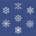 Set of Simple light snowflake symbol design Royalty Free Stock Photo