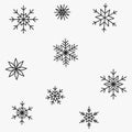 Set of Simple light snowflake symbol design Royalty Free Stock Photo