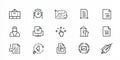 Set of Simple Line Icons for Document Management and Workflow Royalty Free Stock Photo