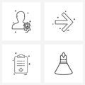 Set of 4 Simple Line Icons for Web and Print such as avatar, medical, avatar, pointer, health