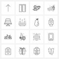 Set of 16 Simple Line Icons for Web and Print such as cake, birthday, heart, bakery, rate