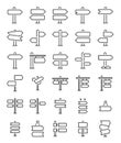 Set of simple line signboard icons