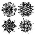 Set of simple mandalas for coloring floral concept
