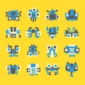 Set of simple minimal flat robot characters