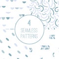 4 simple minimalistic seamless geometric patterns Royalty Free Stock Photo
