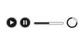 A set of black and white media player icons on a clean white background Royalty Free Stock Photo