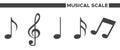 Set Of 5 Simple Musical Scale Icons
