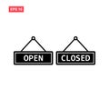 Set of simple open and closed sign vector isolated Royalty Free Stock Photo