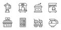 Tea Coffee Outline Icons