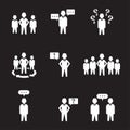 Set Of 9 Simple People Group Icons