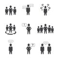 Set Of 9 Simple People Group Icons