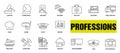 Professions linear icons set. Occupations. Workers. Profession & Career icon set in thin line style