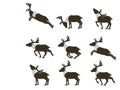 Set of simple reindeer icon on transparent background