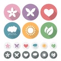 Set of simple romantic Flat Icons.