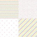 Set of 4 simple seamless patterns.