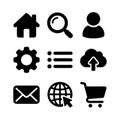 Simple Black Solid E-Commerce Business Symbol Icon Set and Glyph Design Royalty Free Stock Photo