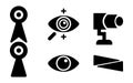 Set of simple solid black icons for security and vision. Royalty Free Stock Photo