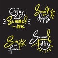 Set of simple summer phrases. Royalty Free Stock Photo