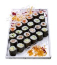 Set of simple sushi maki. Isolated on a white background Royalty Free Stock Photo