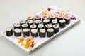 Set of simple sushi maki. Isolated on a white background Royalty Free Stock Photo