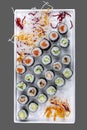 Set of simple sushi maki. Isolated on a white background Royalty Free Stock Photo