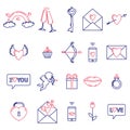 A set of simple symbols for Valentine`s day