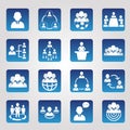 Set Of 16 Simple Teamwork Icons