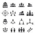 Set Of 16 Simple Teamwork Icons