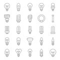 Set of simple type of Light bulb and fluorescent Royalty Free Stock Photo