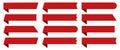 set of simple vector red label banner on white background Royalty Free Stock Photo