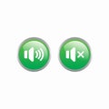 Set of Simple Volume Button Icon Design with Glossy Effect Vector Royalty Free Stock Photo