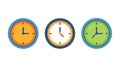Set of Simple Wall Clock Icons Showing Different Times Vector, vector design Generative AI Royalty Free Stock Photo