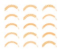 Set of simple wheats ears icons and wheat design elements, organic wheats local farm fresh food, bakery