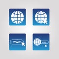 Set Of 4 Simple WWW Icons Royalty Free Stock Photo