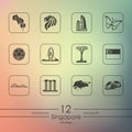 Set of Singapore icons