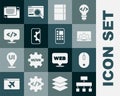 Set Site map, Computer mouse, Web development, Sketchbook or album, Front end, UI UX design and Mobile Apps icon. Vector Royalty Free Stock Photo