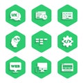 Set Site map, Monitor and mobile, UI UX design, Front end development, Web graphic, and icon. Vector Royalty Free Stock Photo